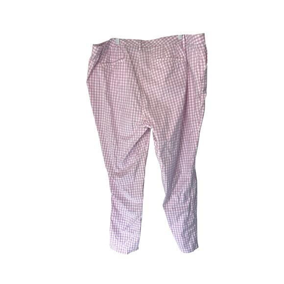 Talbots Plus Relaxed Chino Pants Purple‎ Gingham Casual Straight Leg Size 20W - Picture 8 of 12